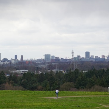 Die Skyline von Eindhoven von Gulbergen aus.
